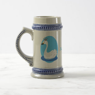 Caneca De Cerveja Cisne branco bonito com desenho animado