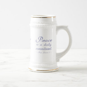 Caneca De Cerveja Citação de Compromisso Diário à Paz