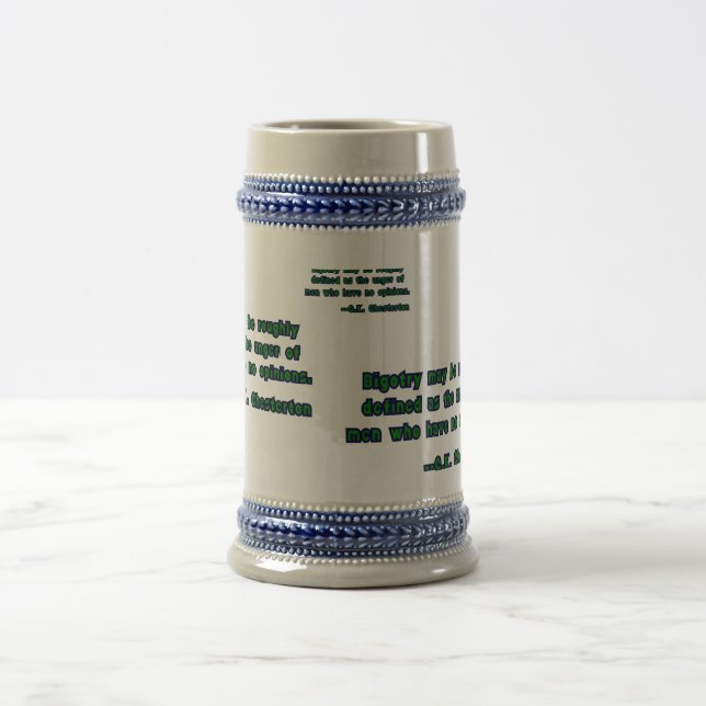 Caneca De Cerveja Citação do G.K. Chesterton sobre Bigometria (Centro)