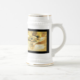 Caneca De Cerveja Citação entre cruzamentos e Bíblias - Cristiani