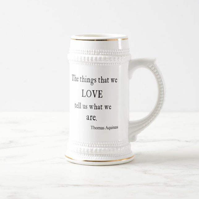 Caneca De Cerveja Citações/citações inspiradas do amor de Aquinas do (Direita)