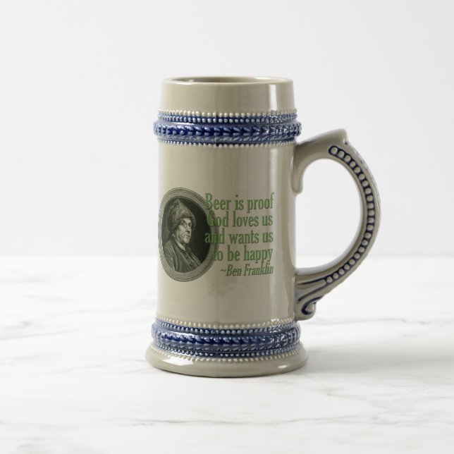 Caneca De Cerveja Citações da cerveja de Franklin (Direita)