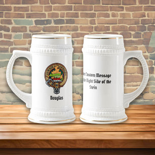 Caneca De Cerveja Clan Douglas Crest sobre Tartan