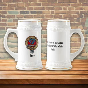 Caneca De Cerveja Clan Rosa Crest sobre Tartan