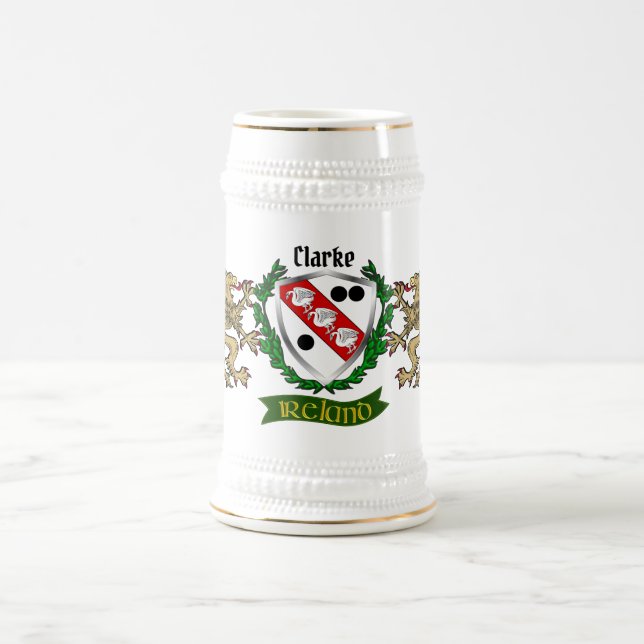 Caneca De Cerveja Clarke Irish Shield Personalizado (Centro)