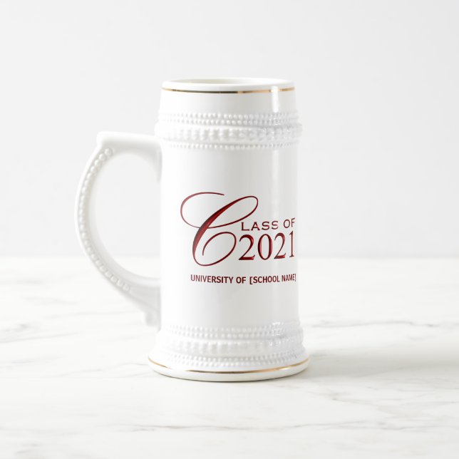 Caneca De Cerveja Classe de 2021 - Graduação Personalizada de Mugs (Esquerda)