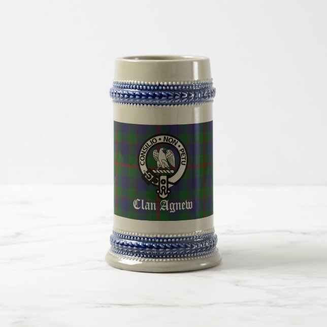 Caneca De Cerveja Cliente Escocês Clan Agnew Crest & Tartan (Centro)