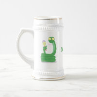 Cobra verde engraçado com desenhos de maraca