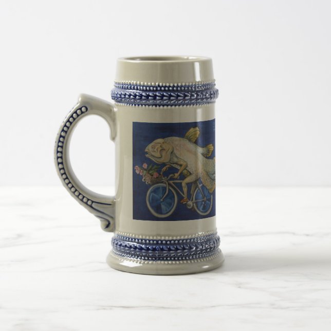 Caneca De Cerveja Coelacanth, BEBIDA COMO A FISHON uma BICICLETA (Esquerda)