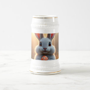 Caneca De Cerveja Coelho alegre da Páscoa no encanto da primavera