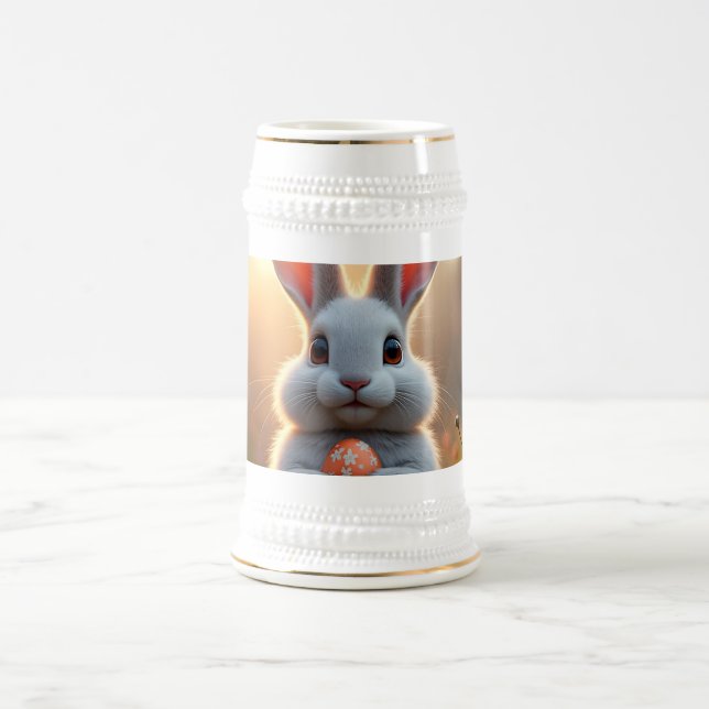 Caneca De Cerveja Coelho da Páscoa Feliz na Magia da Primavera (Centro)