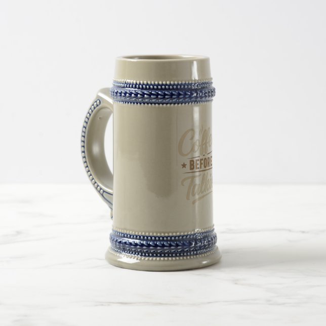 Caneca De Cerveja 👉 Coffee Before Talkie – Funny Coffee Lover (Frente Esquerda)