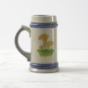 Caneca De Cerveja Cogumelo Cantharelo Desenhado à Mão