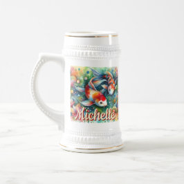 Caneca De Cerveja Coi Fish Whimsical Watercolor Personalizado