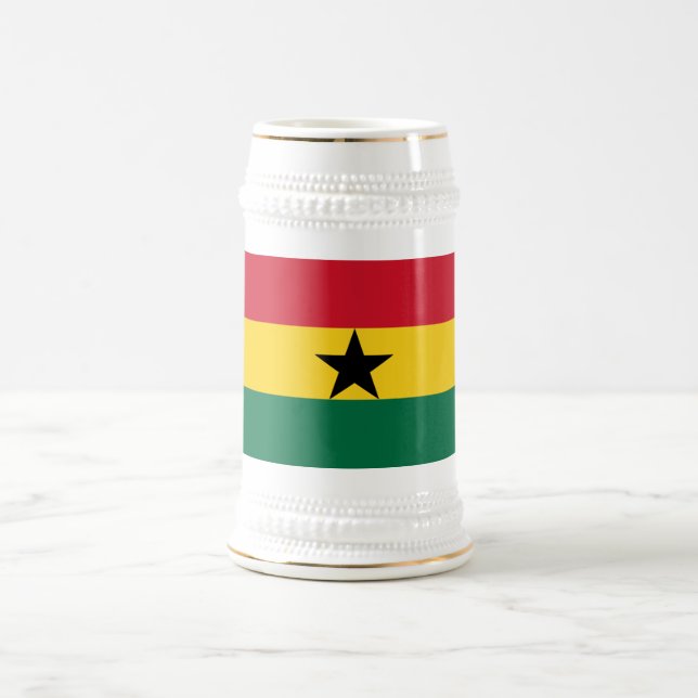 Caneca de cerveja com bandeira de Gana (Centro)