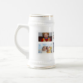 Caneca de cerveja com colagem de fotos personaliza