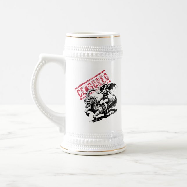 Caneca de Cerveja com Ilustração Vintage de Cavale (Esquerda)