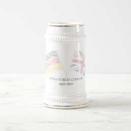 Caneca de cerveja comemorativa das Forças Britânic
