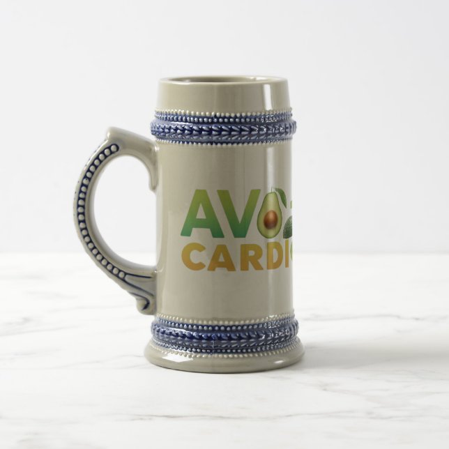 Caneca De Cerveja Comida engraçada - Avo-Cardio (Esquerda)