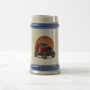 Caneca De Cerveja Conceito personalizado de carro de retrocorrida