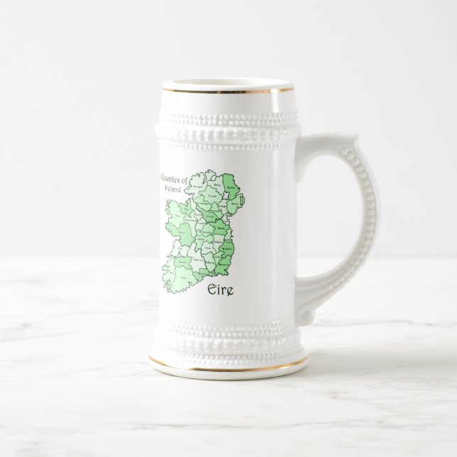 Caneca De Cerveja Condados do mapa de Ireland (Direita)