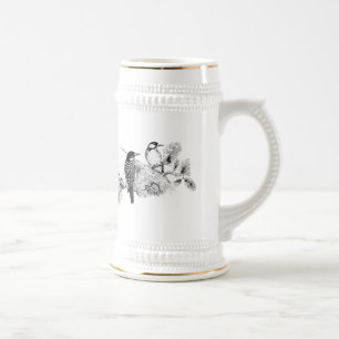 Caneca De Cerveja Convite de Casamento Pássaros do Amor Vintage