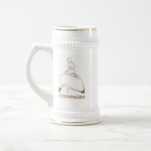 Caneca De Cerveja Copenhague Esboço Elegante Dinamarca