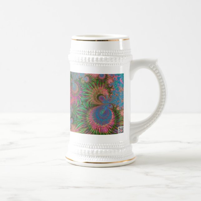 Caneca De Cerveja Corais de Arte Abstrata (Direita)