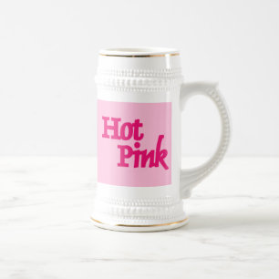 Caneca De Cerveja Corante rosa-quente, cor-de-rosa-esquerda, cor bra
