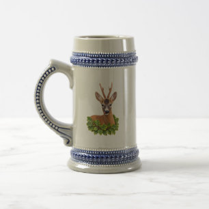 Caneca De Cerveja Corço Brincalhão em Floresta Verde