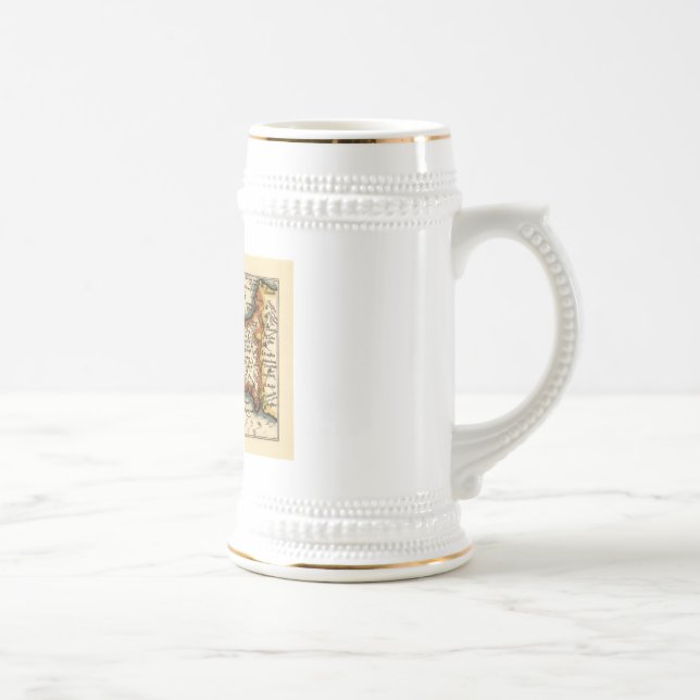 Caneca De Cerveja Cornwall, Cornwaile County England Mapa Antiquário (Direita)