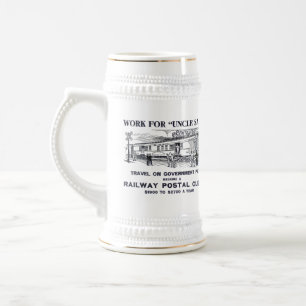 Caneca De Cerveja Correio Ferroviário Vintage 1926
