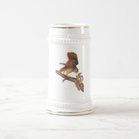 Coruja Barred e Arte de Audubon Feliz Esquilo