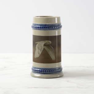Caneca De Cerveja Coruja de neve em voo