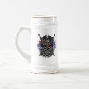 Caneca De Cerveja corvos de Odin espadas Mitologia Viking bandeira d