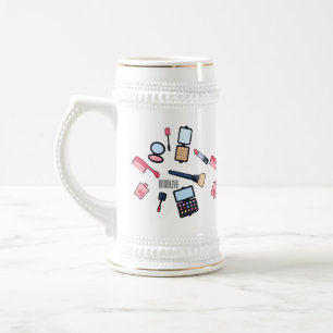 Caneca De Cerveja Cosméticos / ilustração de desenho animado