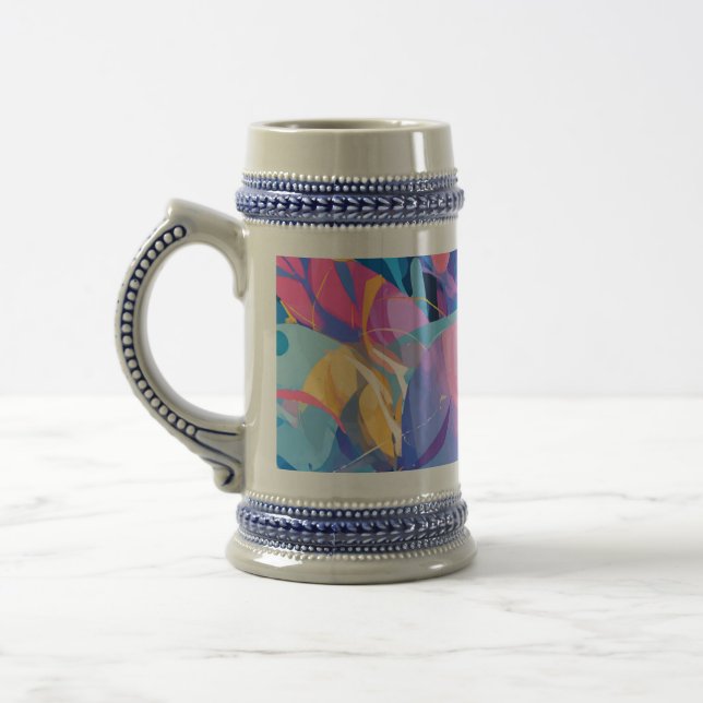 Caneca De Cerveja Cosmic Celebration: Abstract Floating Orbs and Sta (Esquerda)
