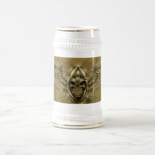 Caneca De Cerveja Crânio medieval gótico do cavaleiro de Templar c