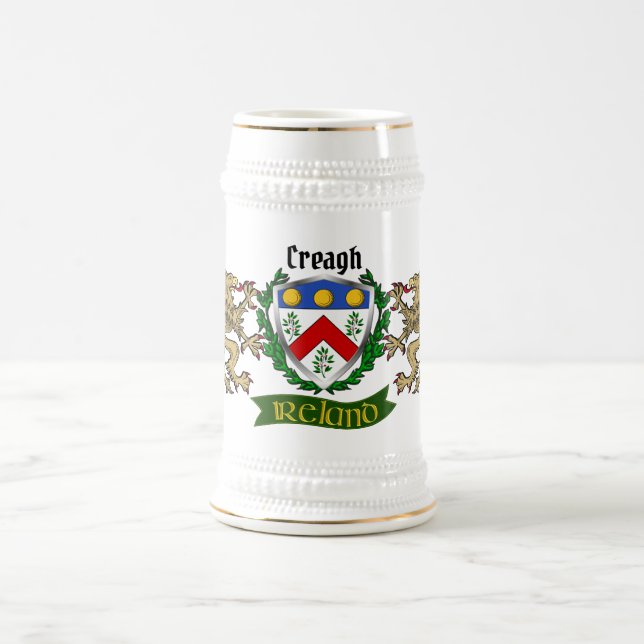 Caneca De Cerveja Creagh Irish Shield Personalizado (Centro)