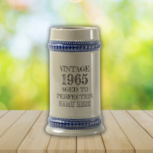 Caneca De Cerveja Crie seu próprio aniversário de Vintage