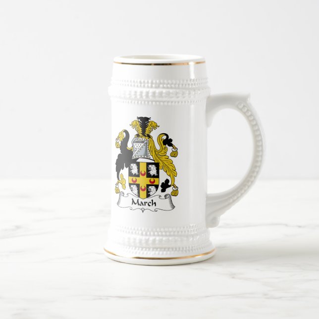 Caneca De Cerveja Crista da família de março (Direita)