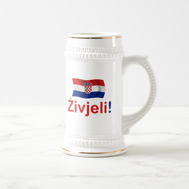 Caneca De Cerveja Croatia Zivjeli! (Elogios) (Direita)
