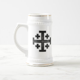 Caneca De Cerveja Cruz Deus Vult dos Cavaleiros Templários de Jerusa