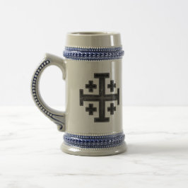 Caneca De Cerveja Cruz Deus Vult dos Cavaleiros Templários de Jerusa