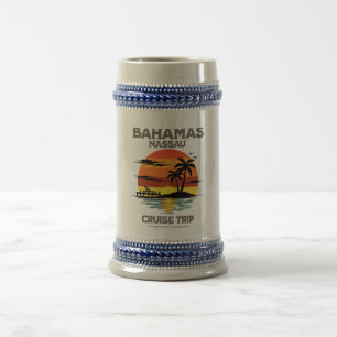 Caneca De Cerveja Cruzeiro ao pôr do sol no porto das Bahamas