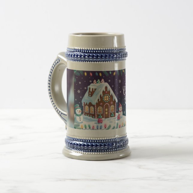 Caneca De Cerveja Cumprimentos Aconchegantes de Natal (Frente Esquerda)