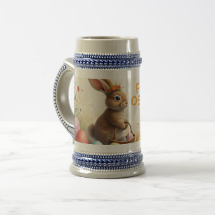 Caneca De Cerveja Cumprimentos de primavera do coelho de Páscoa