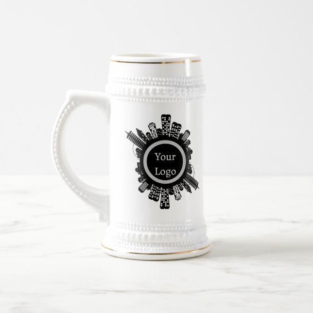 Caneca De Cerveja Custom Real Estate Agent Mug - Building Skyline (Esquerda)