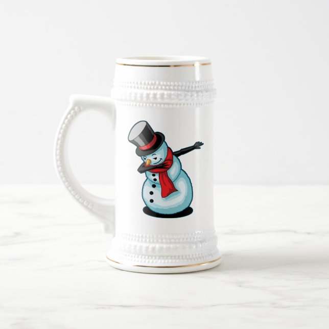 Caneca De Cerveja Cute & Funny Dabbing Snowman Xmas Winter Gift (Esquerda)
