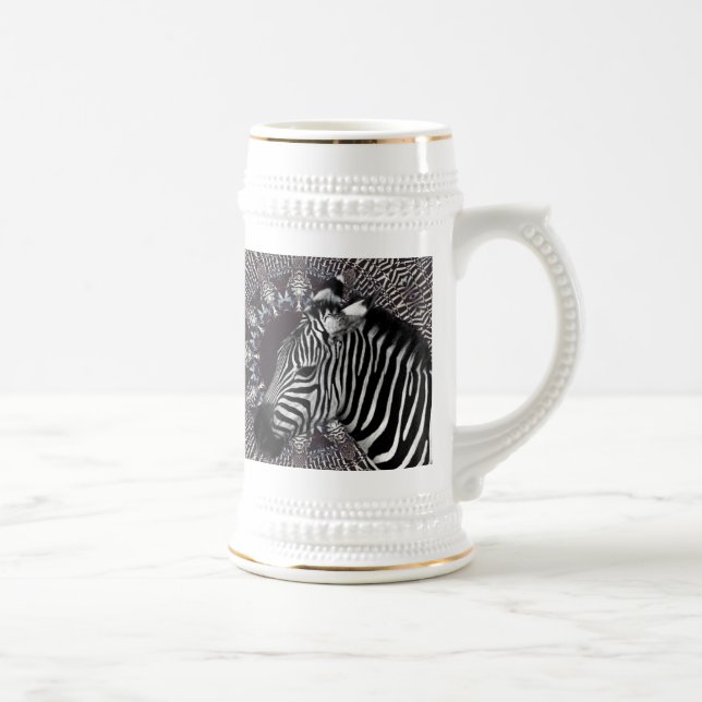 Caneca de cerveja da arte da zebra (Direita)